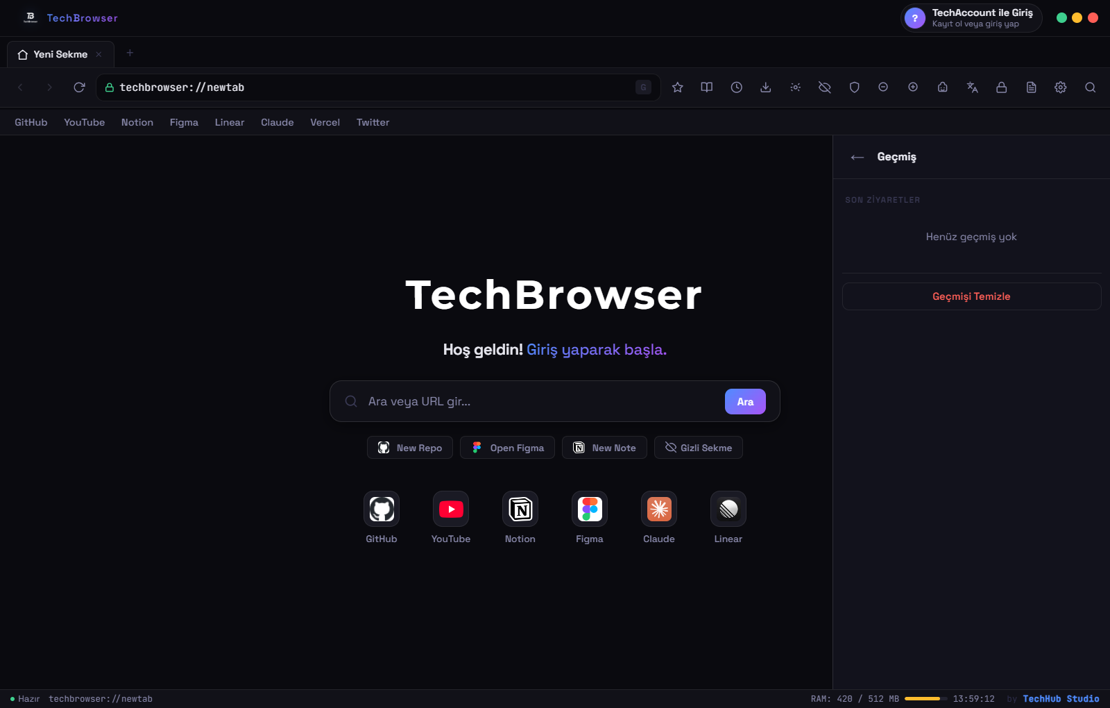 TechBrowser Geçmiş
